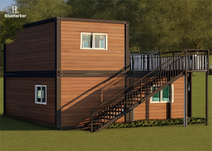Moradia de 2 andares Casas modulares com terraço Sala de sol Cor opcional