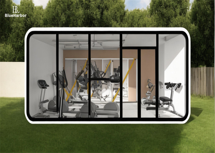 Estrutura de aço leve Casa cápsula espacial para ginásio Apple Cabin Office
