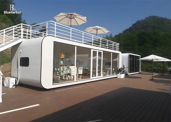 Casa de cabine de cápsula de dois andares ampliada combinada para escritórios lojas apartamento