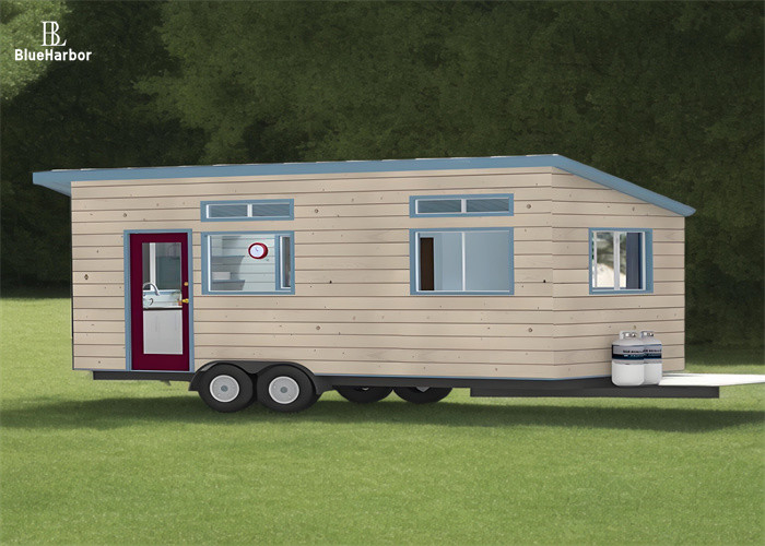 Estrutura de aço leve Mini-casas pré-fabricadas trailers Beige 3 toneladas para 2-3 pessoas